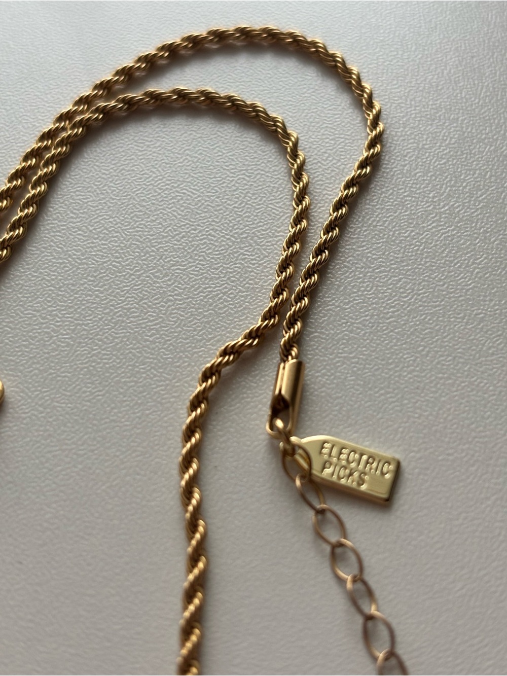 Electric Picks Gold Rope Chain Necklace